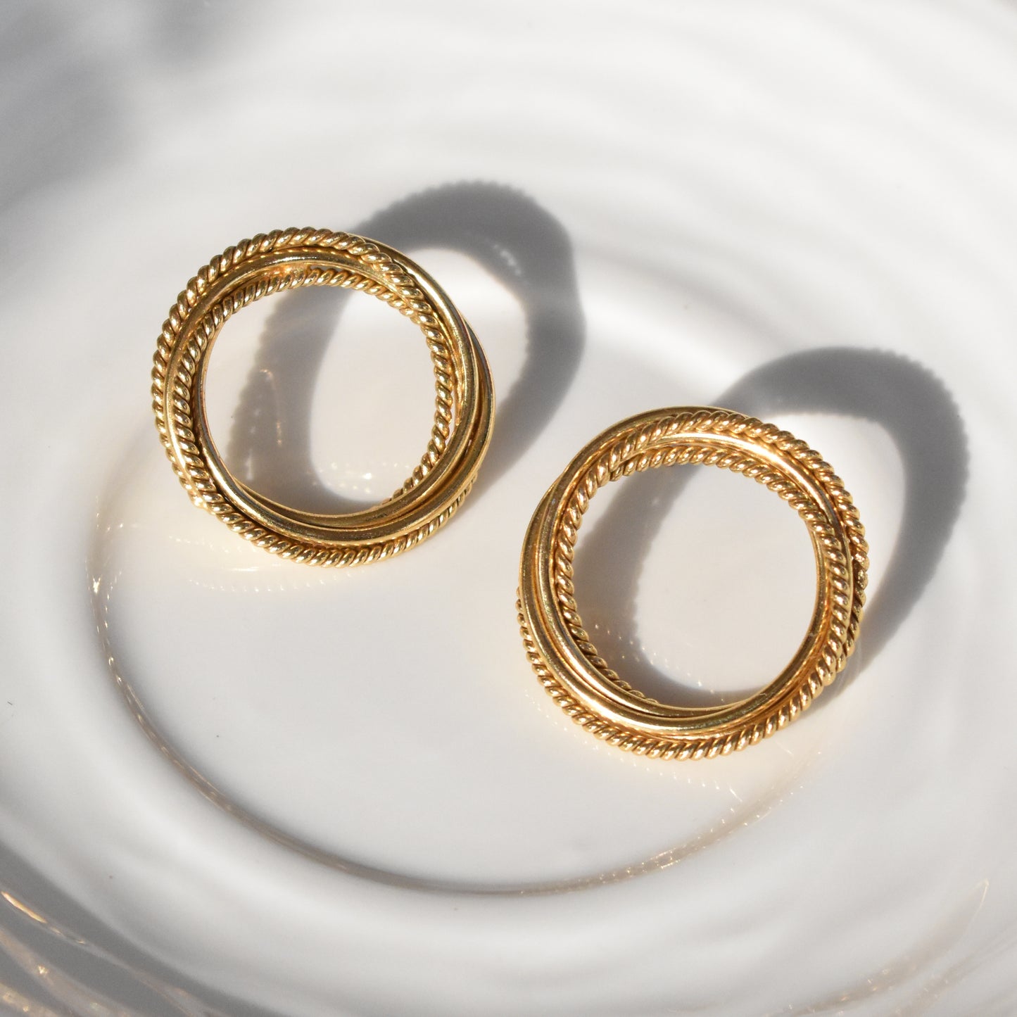 Gold Halo Studs