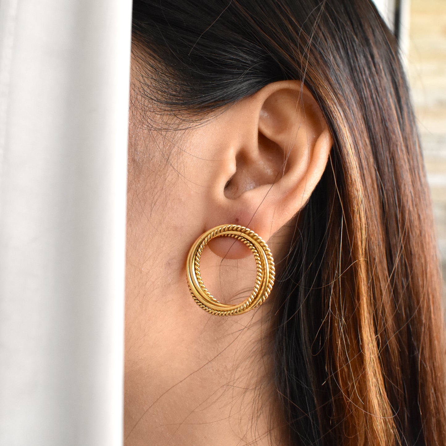 Gold Halo Studs