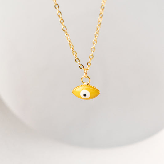 Minimal Evil Eye Pendant Chain